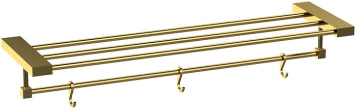 Viking Towel Rack – Rectangular with Lower Rail | Length 450mm (18”), Height 85mm | French Gold Finish | Multipurpose Wall Mounted Storage for Bathroom & Kitchen