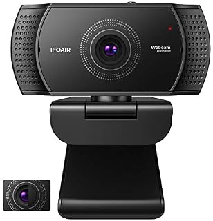 IFOAIR FHD 1080P Webcam for PC with Microphone, Streaming USB Webcam with Privacy Cover, Plug and Play for Desktop/Laptop/Smart TV. Streaming and Calling & Zoom/YouTube/Skype/Gaming/Meeting, etc.