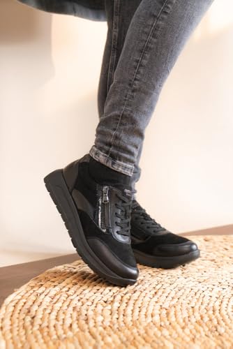 Remonte Damskie buty sportowe D2V02 Low, czarne, rozmiar 39 EU, czarny, 39 EU