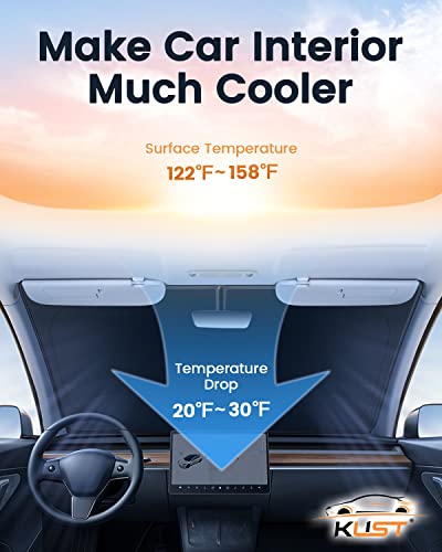 Image of KUST Windshield Shade Custom Fit for Nissan Frontier 2022 2023 2024 2025 2026 Car Accessories Sun Shade Front Windshield Sun Visor Foldable Thicker 5-Layer Block Sun UV Rays