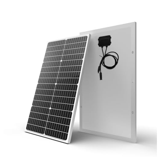 Newpowa 50W Mono Solar Panel 50 Watts Monocrystalline Module with 3ft Cable for RV,Boat,Home Off Grid System