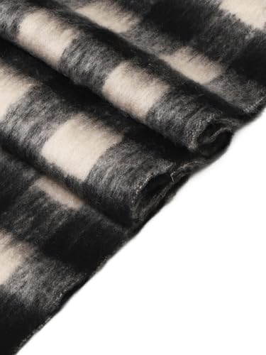 Oversized Blanket Scarf for Women Winter Fall Chunky Plaid Soft Cashmere Feel Thick Scarves with Fringed4