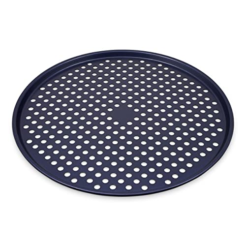 Zyliss E980204 Antiadhésif Plaque à Pizza, Acier Carbone, Bleu foncé, Plateau à Pizza, Lavable au lave-vaisselle, Garantie 5 ans Cover