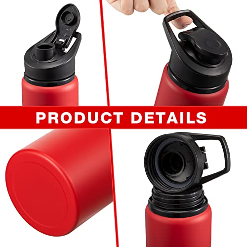 10 Pcs Aluminum Water Bottle 17 Oz Reusable Bike Water Bottles Snap Lid Metal Water Bottle Lightweight Portable Sports Water Bottle Leak Proof Gym Water Bottle For Travel Camping Hiking (Red) #TOP2