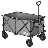 VIVOSUN Heavy Duty Folding Collapsible Wagon Utility Outdoor Camping Cart with Universal Wheels &...