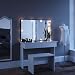 Produktbild Vicco Schminktisch Weiß Azur 120x83x40 cm - Frisiertisch mit Stuhl und LED Licht, Zwei leichtgängige Schubladen  Paletten, Pinsel & Schmuck sofort Sortiert