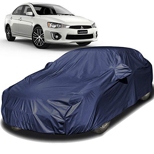 Image of Autofact Car Body Cover Compatible for Mitsubishi Lancer with Mirror Pockets (Navy Blue)