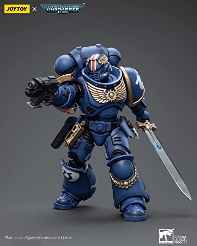 Pipigirl Joytoy × Warhammer Genuine License 1/18 Soldier Action Figures, 4Inch Army Military Extreme Warrior Models Kits (Ultramarines Primaris Lieutenant Argaranthe) #TOP3