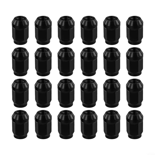 Alanmoship 24 dadi neri per ruote M12 x 1,5 con estremità chiusa rigonfiamento stile ghianda 60 gradi sedile 3/4" esagonale per LandCruiser per Ford per Jeep 1964-2014 acciaio 35 mm altezza