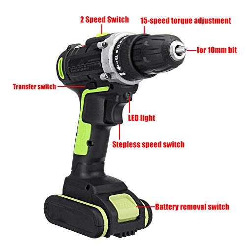 WRQ Akkuschrauber 36Volt Set - Der Akku-Bohrschrauber 36V Set Besticht Mit Seiner Kraft Und Ausstattung I 1.3 Ah Akku + Ladegerät I LED-Licht – Bild 5