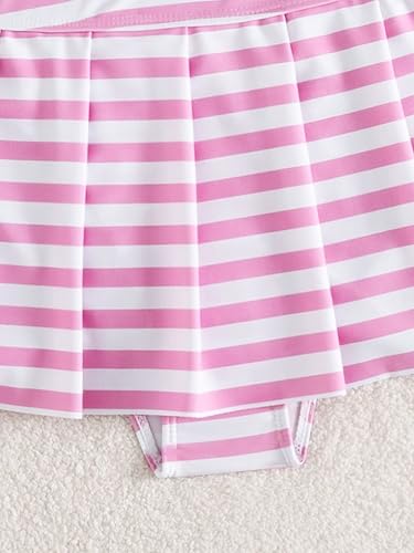 Women's Striped Printed Bathing Suit Star Halter Swimsuit Bikini Set Skirt4