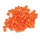 MayaRed 300pcs, Acrylic, 9mm, Opaque Color, Pony Beads, (Orange)