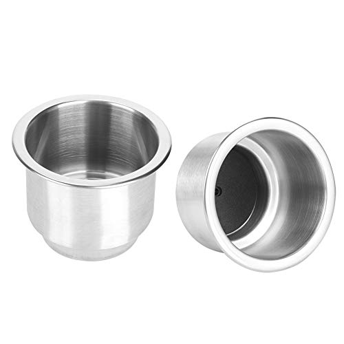 2Pcs Stainless Steel Beverage Holders for Car Dashboards Boat Seats & Countertops Portable Cup Stands with Drainage Holes