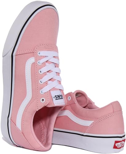 Vans Vans Girl's Ward Sneaker, Canvas Powder Pink White, 2.5 UK