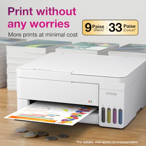 Image of Epson EcoTank L3315 All-in-One InkTank A4 Colour Printer, Scanner, Copier for Home & Office, 5760x1440dpi Resolution, Low Printing Cost at just 9 Paise per Black Print and 33 Paise per Colour Print