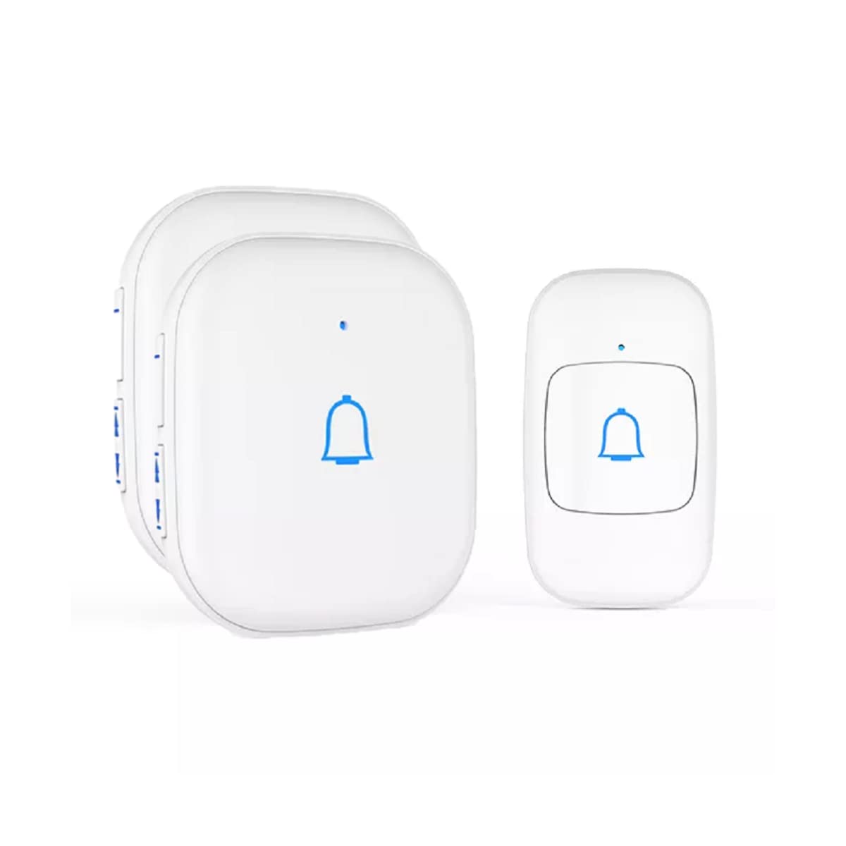 Wireless Doorbell, Waterproof Door Bell Chime Kit Alarm for Home at upto 1000 Feet Range Operating with 56 Melodies, LED Flash, 7 Levels Adjustable Volume (White 1 Transmitter & 2 Receivers)