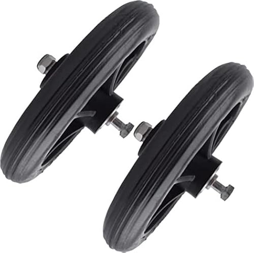 2Pcs Wheels Replacement For Wheelchairs, 8" X 1" Rollator Wheels, Anti-Slip Replacement Casters Rollers Wheels Universal Wheelchair Replacement Wheel Accessories (Black) #TOP5