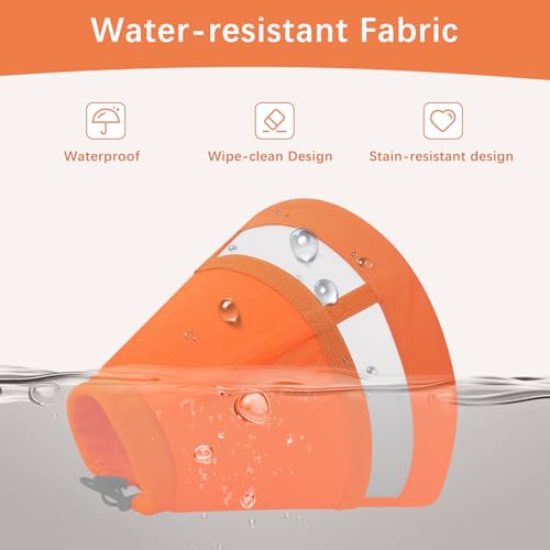Image of ASENKU Dog Cone Collar, Soft Adjustable Cone for Dogs to Stop Licking, Lightweight Recovery Dog Cone After Surgery, Pet E-Collar for Small, Medium & Large Dogs(Orange, S)
