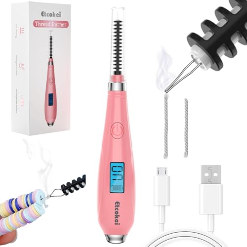 Etcokei USB Thread Burner Zap Tool Rechargeable Beading Supplies for Jewelry Making Sewing Cutting Melting DIY Beadwork Ideal for Finishing Bead Weaving & Stringing Projects (Patented)