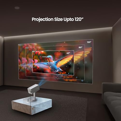 Image of Epic 1122 Smart Projector Native 1080P Full HD 4K Support Android Netflix & Prime Built-in Auto Focus & Keystone 400 ISO WiFi 6 & BT 5.4 Portable Home Theater Projector for IPL Movies & Gaming