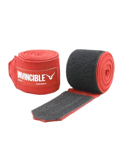 Image of Invincible Mexican Style Nylon Semi-Stretch Hand Wraps Red 4.5 Meter