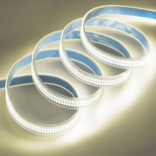 Image of SUYOOULIN LED Strip Lights, 16.4ft Dimmable DC 12V SMD 2835 Double Rows 2400 LEDs 52000LM Super Bright LED Ribbon Strip, Tube Waterproof IP67 for Home Party Decoration (Neutral White 4500K)