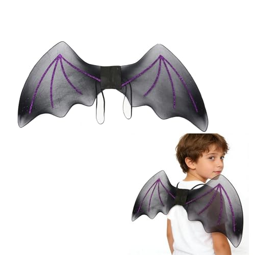 MAIKAOZAI Black Bat Wings Costume Accessories Realistic Texture Perfect for Cosplay Halloween Dress-Up Parties & Gothic Themed Events One Size Fits Most