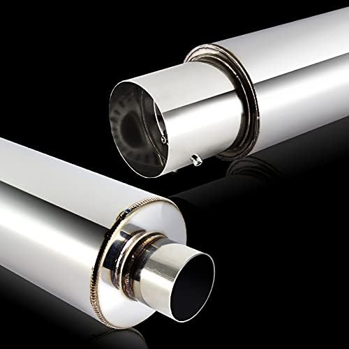 Miniatura 3 de Q1-TECH, Universal 4" Punta Jdm N1 Estilo Silenciador Hi Flow Titanio Acero 2.5" Entrada