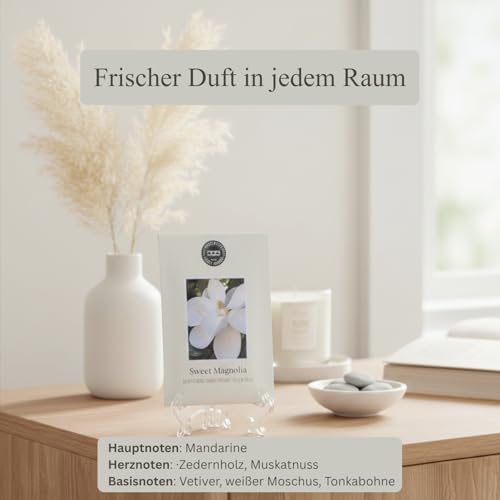 2er Set Duftsäckchen Sweet Magnolia Florale Duftbeutel mit sanftem blumigem Charakter aus Magnolie, grünen Blättern und floralem Moschus dekorativer Raumduft für Kleiderschrank, Bad und Wohnraum
