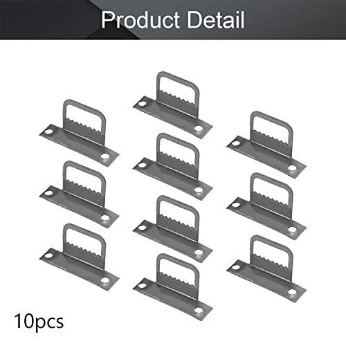 Image of MroMax 20PCS Sawtooth Picture Hangers Iron Picture Hangers 1.26 inch x 0.28 inch Double Hole Picture Frames Hangers for Hanging Clock Paintings Artwork Picture Frame Hook Photos Black