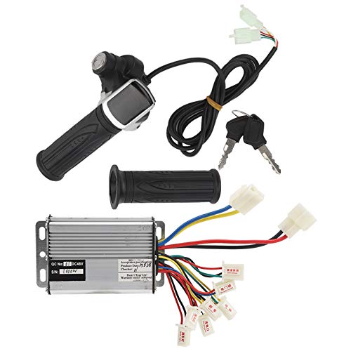 Controller and Throttle, 48V Controller 48V 1000W Controller Set, Controller and Multifunction Thumb Throttle Grip Set with Lock Accessory for E Electric Scooter Tricycle