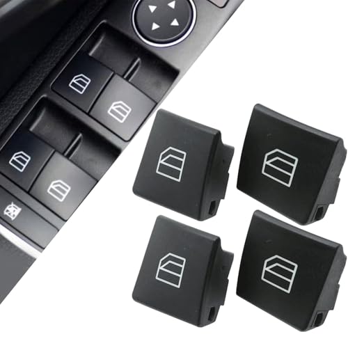 Image of SecosAutoparts 4 Pcs Window Switch Button Cap A2049055402 Fit for Mercedes Benz E-Class E200 E220 E250 E300 C-Class C180 C200 C220 C250 C300 C350 2009-2016 Interior Window Switch Button Cover