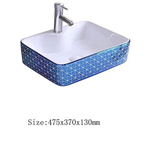 Image of InArt Vessel Sink, Blue, Glossy Finish