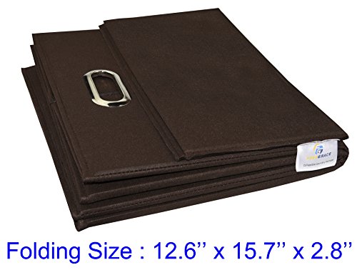 Foldable Large Laundry Hamper With Laundry Bag - Premium Durable Non-Woven Fabric, Plastic Board, Extra-Large Size, Space-Saving & Compact Clothes Basket With Metal Handles (Brown) #TOP3