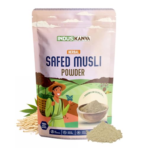 Image of Safed Musli Root Powder 100 Grams | Natural | Non-GMO | Siva Musli Podi /Shweta Musli Hudi | Chlorophytum Borivilianum | No Added Preservatives