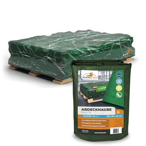 Bâche pour palettes imperméable 125x85x30 coiffe de protection Rain Exo verte