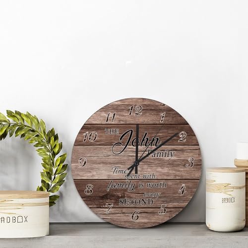Horloge murale en bois marron 38,1 cm pour salon - 5