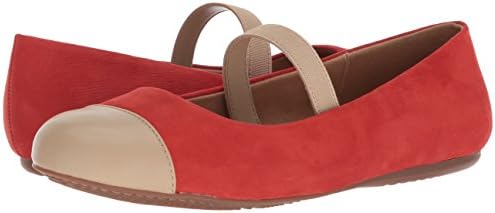 Softwalk Women's Napa MJ Mary Jane Flat, red/Nude, 12.0 2W US | Image 6