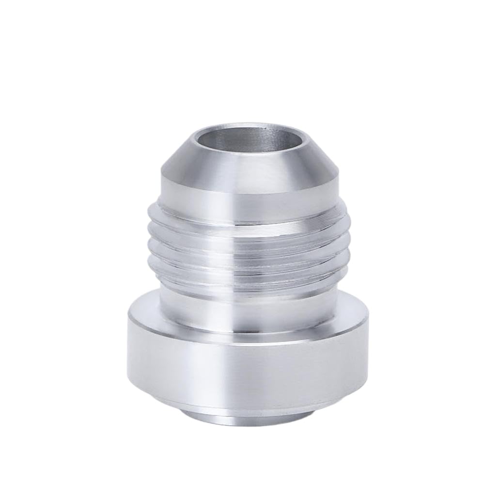 Aluminum AN4 AN6 AN8 AN10 AN12 Straight Male Weld Fitting Adapter Weld Bung Nitrous Hose Fitting Silver(AN8)