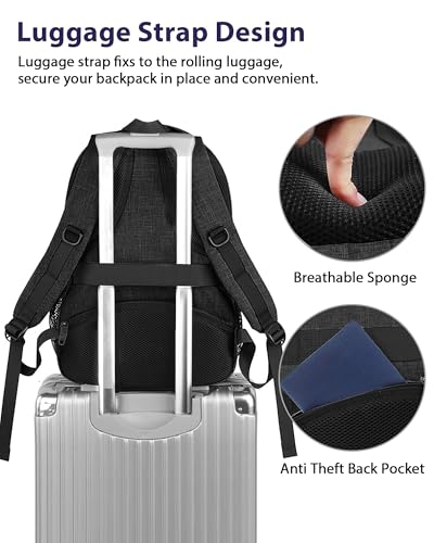 Image of MATEIN Extra Large 50 L Travel Laptop Backpack, Water Resistant Work Computer Backpack with Anti Theft Pocket, TSA Friendly Business Daypack with Multiple Organizer Pockets for Men, Black Grey