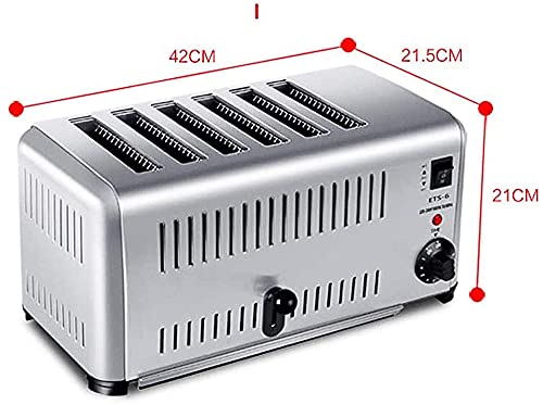EURYTKS Toaster Langschlitz mit Brötchenaufsatz, 6 Scheiben, Toaster Edelstahl matt,6 Bräunungsstufen und Stop-Funktion… – Bild 3