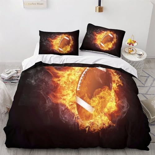 Rugby parure de lit 3 pièces avec housse de couette 220x240cm et taies