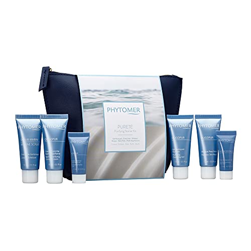 PHYTOMER Purifying Skin Care Kit for Face | Cleansing & Clarifying Travel Beauty Kit | Balancing Skin Care For Oily or Combination Skin | Restores Moisture & Balance to Skin | 6 Count