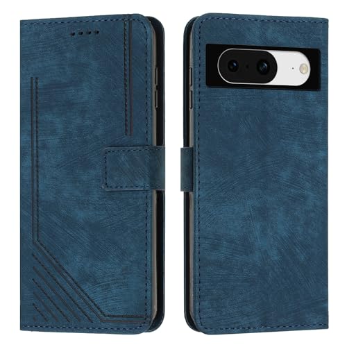 Étui de téléphone portefeuille Google Pixel 8 flip cover bleu
