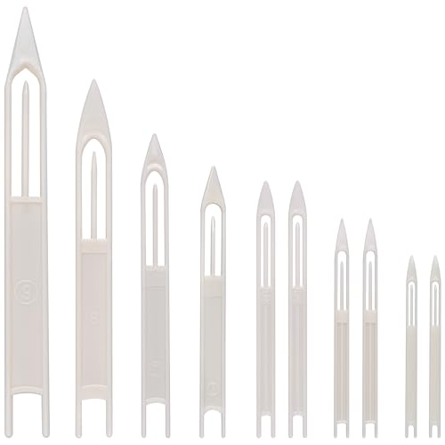 Fishing Netting Needle Shuttles Kit- 10Pcs Plastic Cast Net Mending Needle Fishing Net Repair Tool Size 3 4 5 6 7 8 9