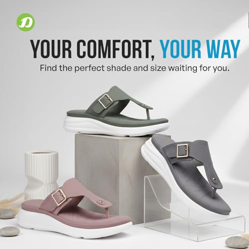 Image of DOCTOR EXTRA SOFT Women's Ultra Lightweight Slippers /Flip-Flops with Memory Foam Cushion | Stylish & Comfortable | Casual & Fashion| Diabetic & Orthopedic Synthetic Slip-on Sandals Ladies /Girls D-621