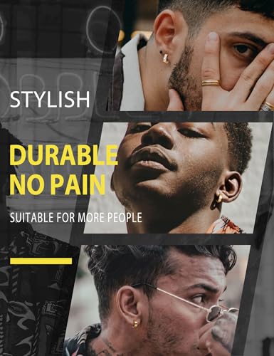 Jstyle 3 Pairs Stainless Steel Mens Womens Hoop Earrings Clip On CZ Non-Piercing4