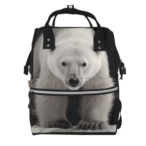 Sac à dos à langer grande capacité pour maman, motif ours polaire chic