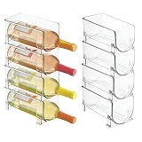 AHORRA ESPACIO: Como cada pieza de este soporte para botellas es apilable, el diseño final de este botellero es estrecho. De esta forma pueden guardarse hasta 8 botellas ahorrando espacio.