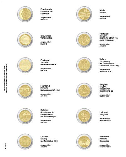 Vordruckblatt 2 Euro Lindner Multi Collect France 2018 Finlande 2019